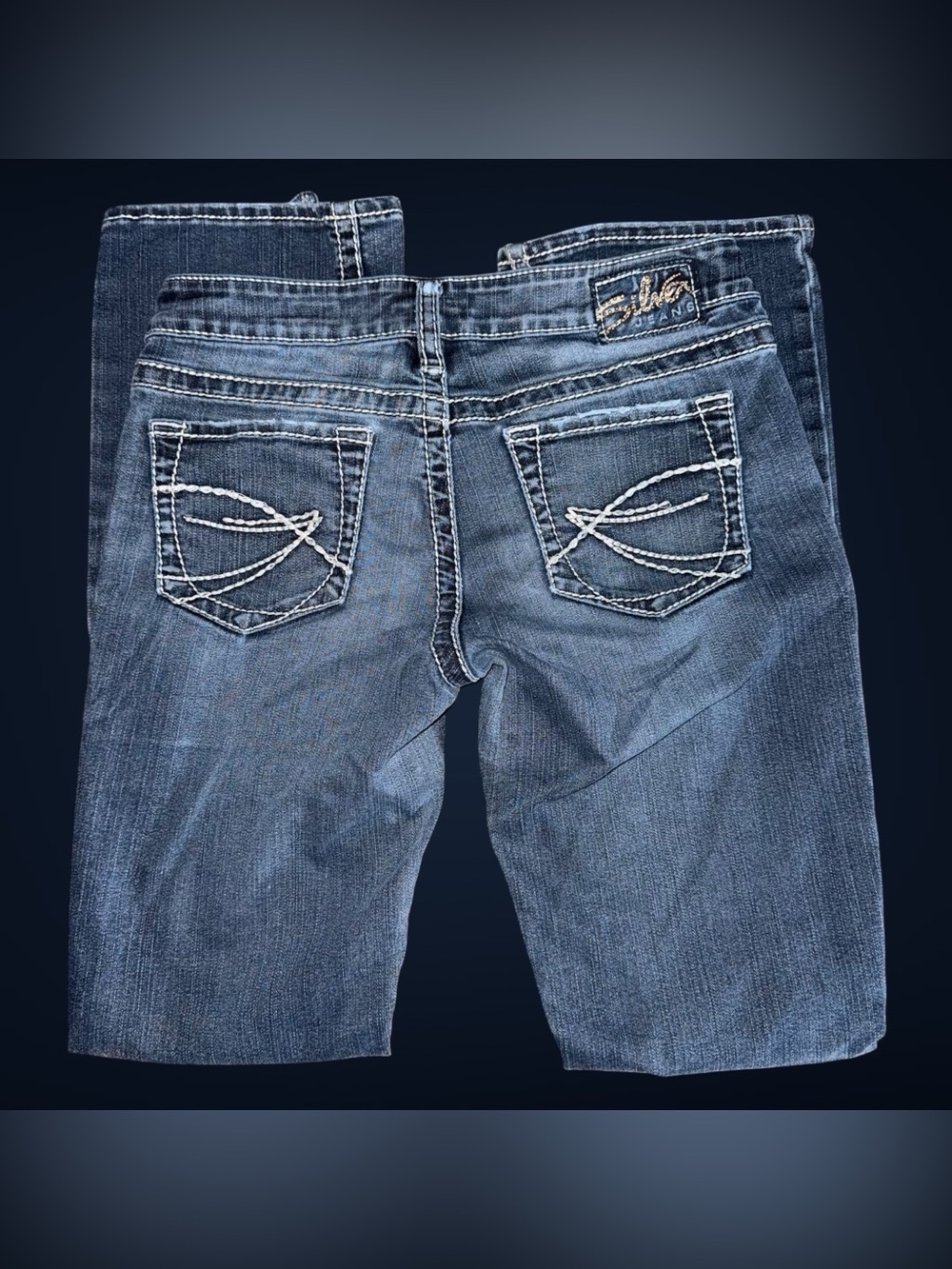 Y2K Women’s Silver Jeans Co. Aiko Mid Rise Bootcut Jeans Dark Wash W29 L33
